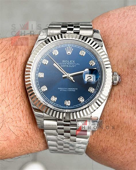 rolex blue dial diamond